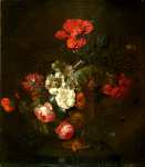Style of Jan van Huysum - Flowers in a Stone Vase